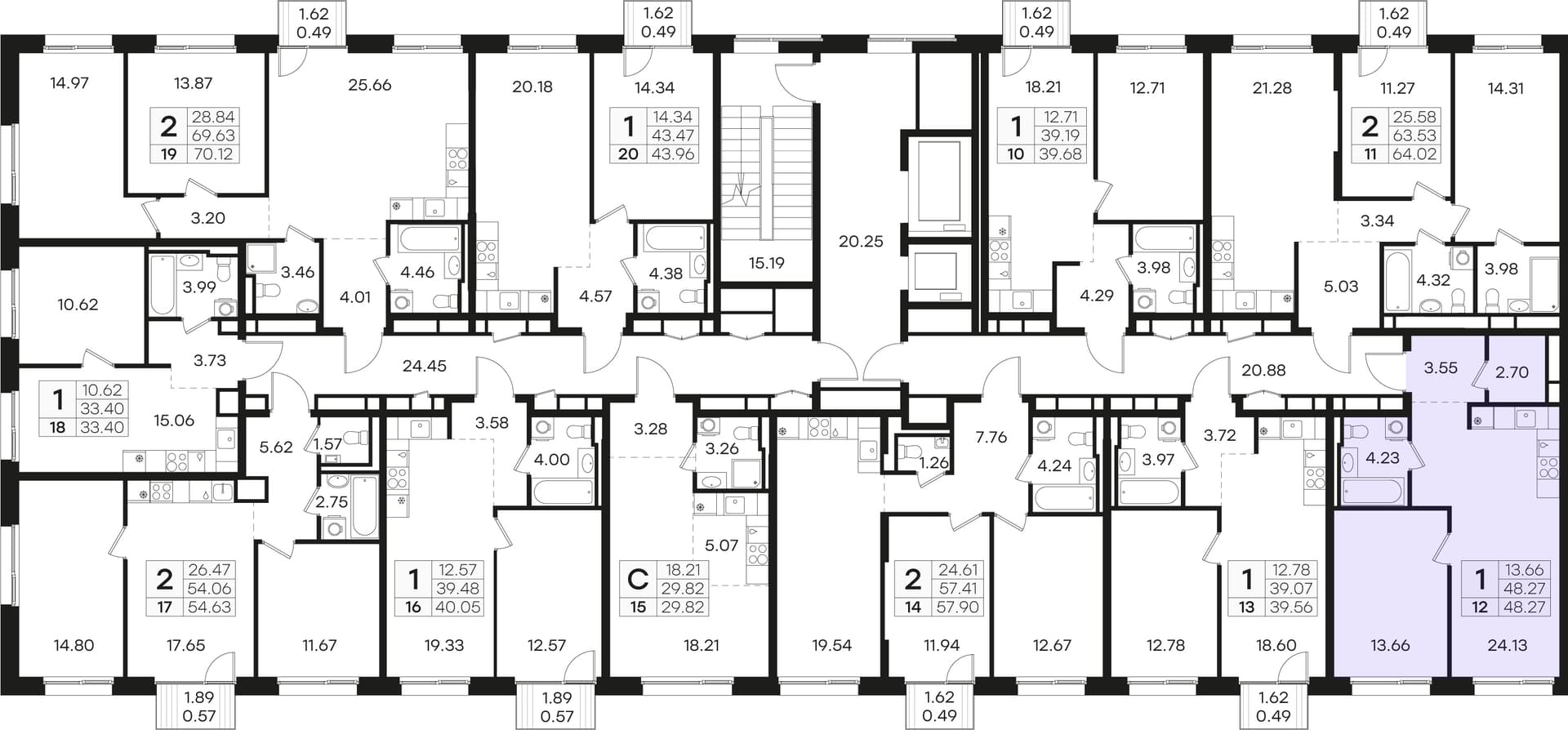 Расположение на этаже