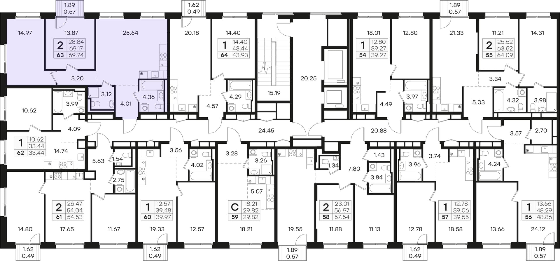 Расположение на этаже