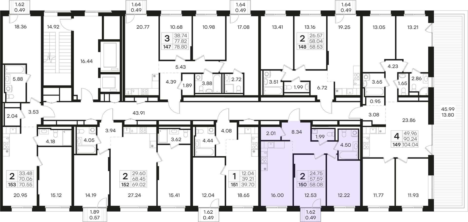 Расположение на этаже