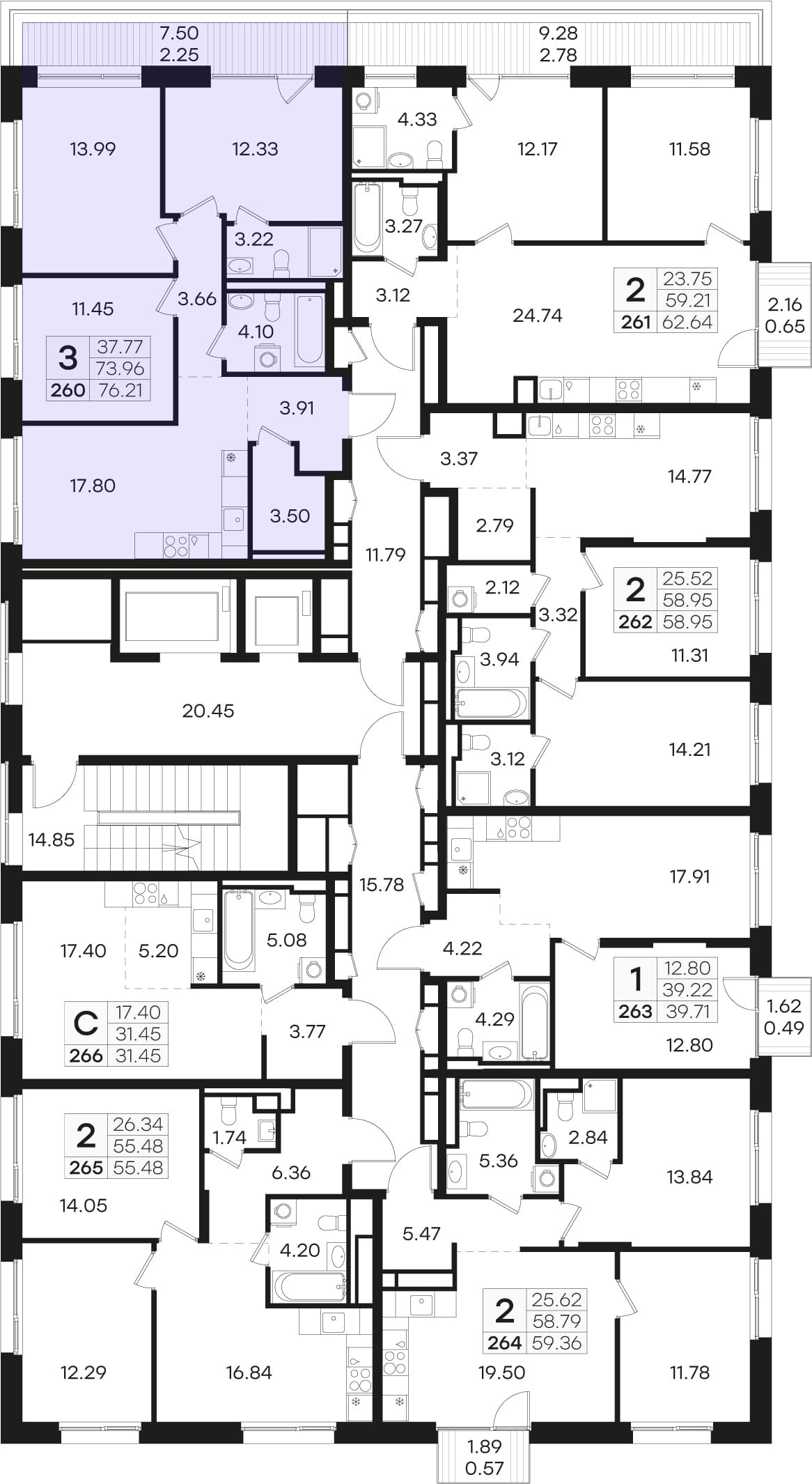 Расположение на этаже