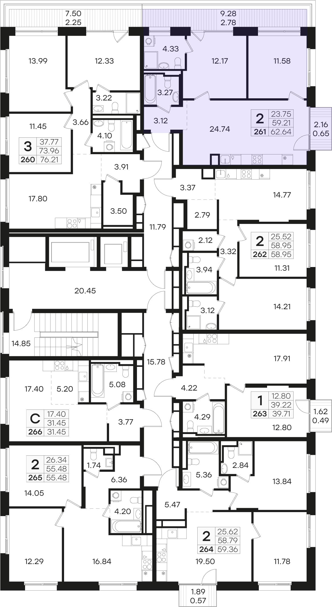 Расположение на этаже