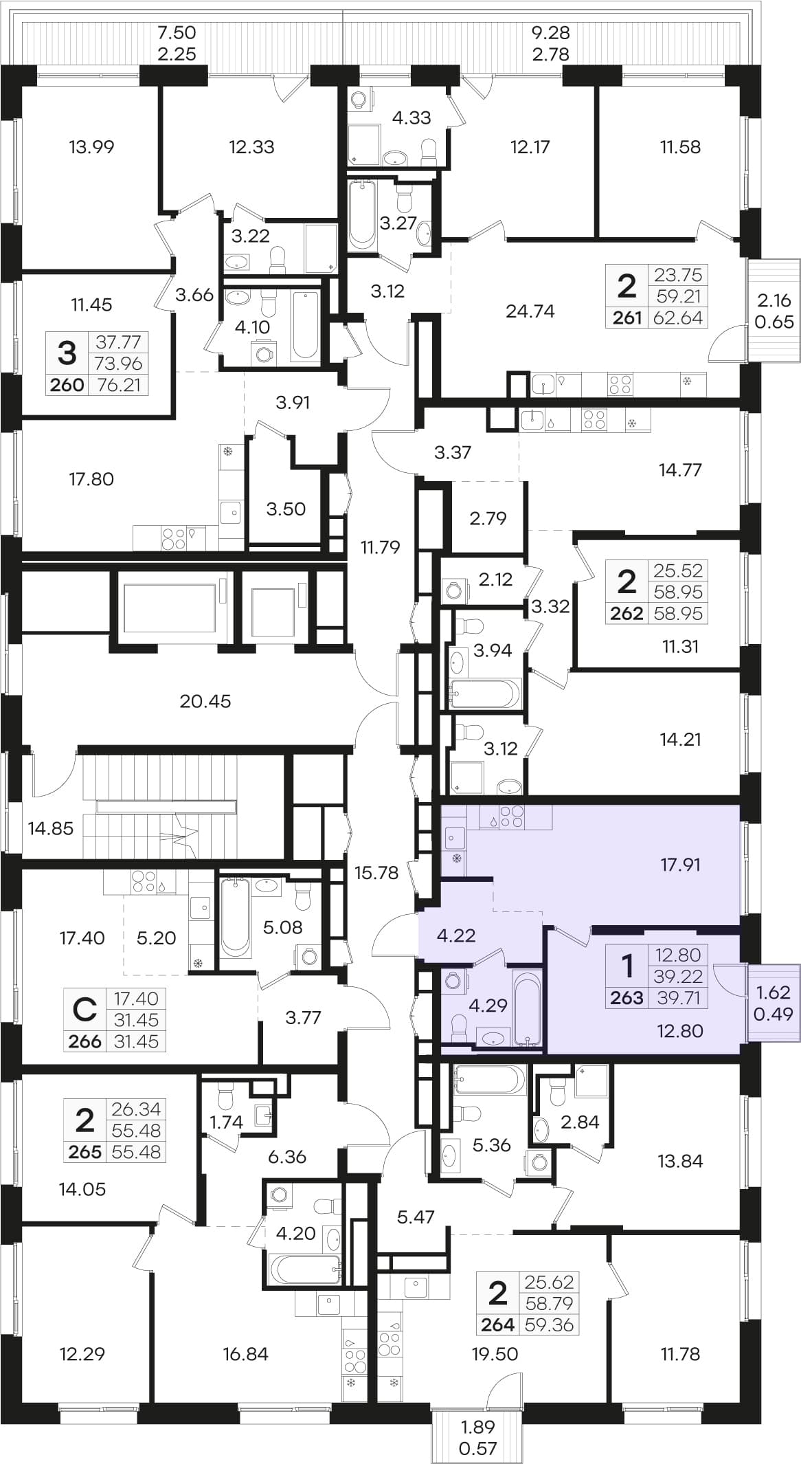 Расположение на этаже