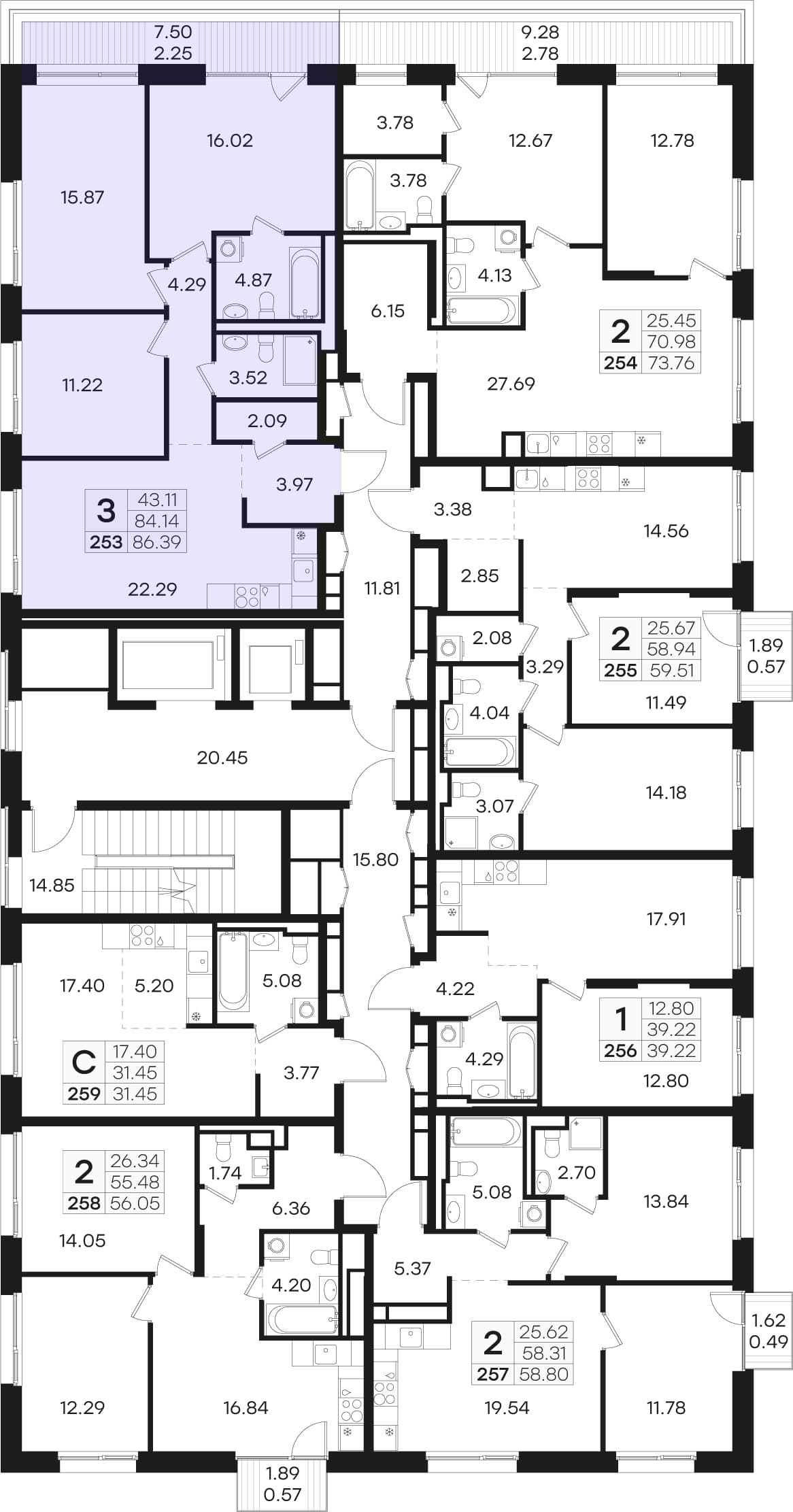 Расположение на этаже