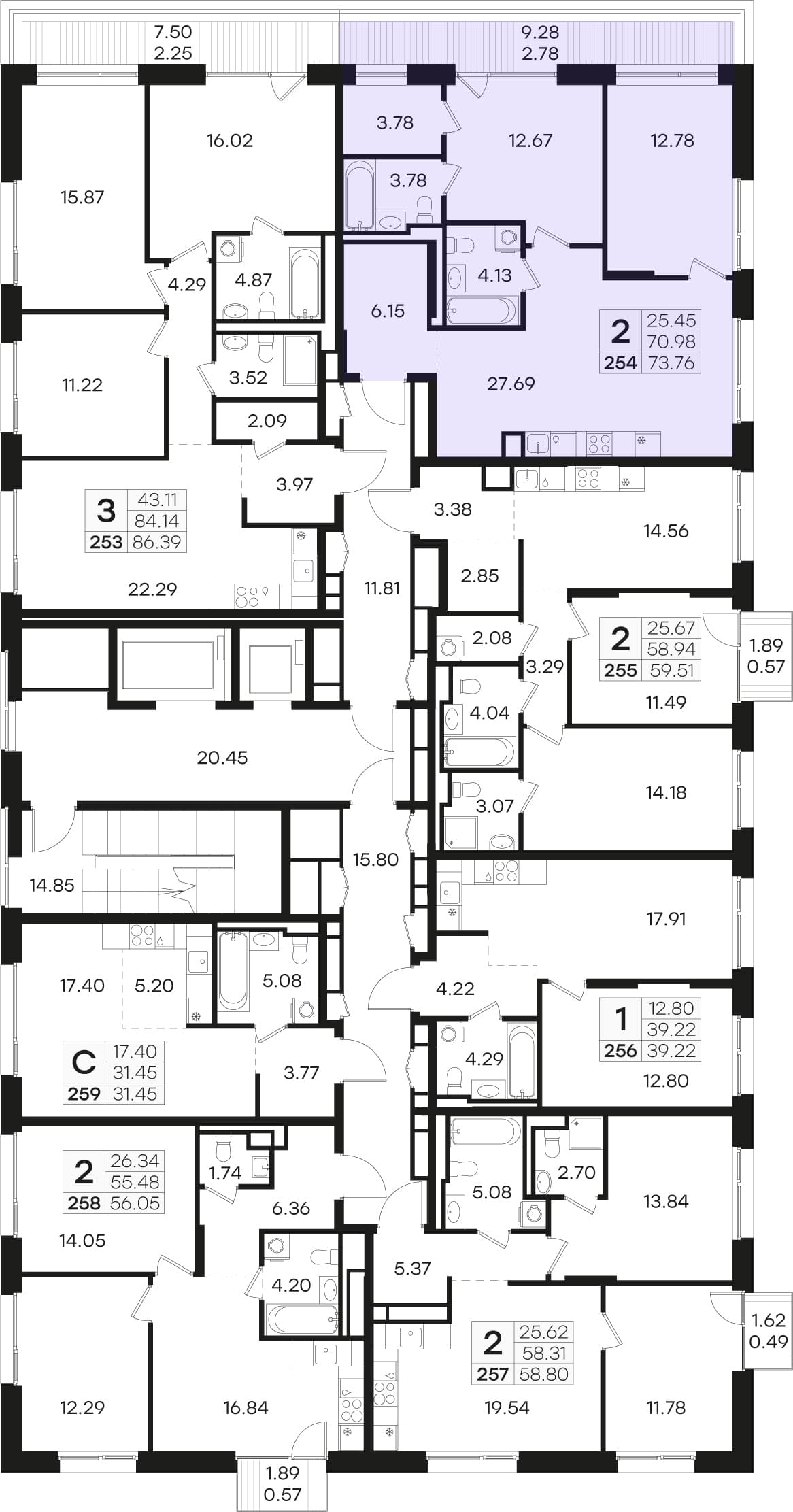 Расположение на этаже