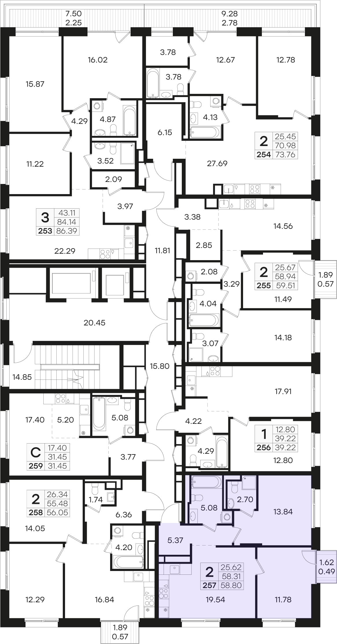 Расположение на этаже