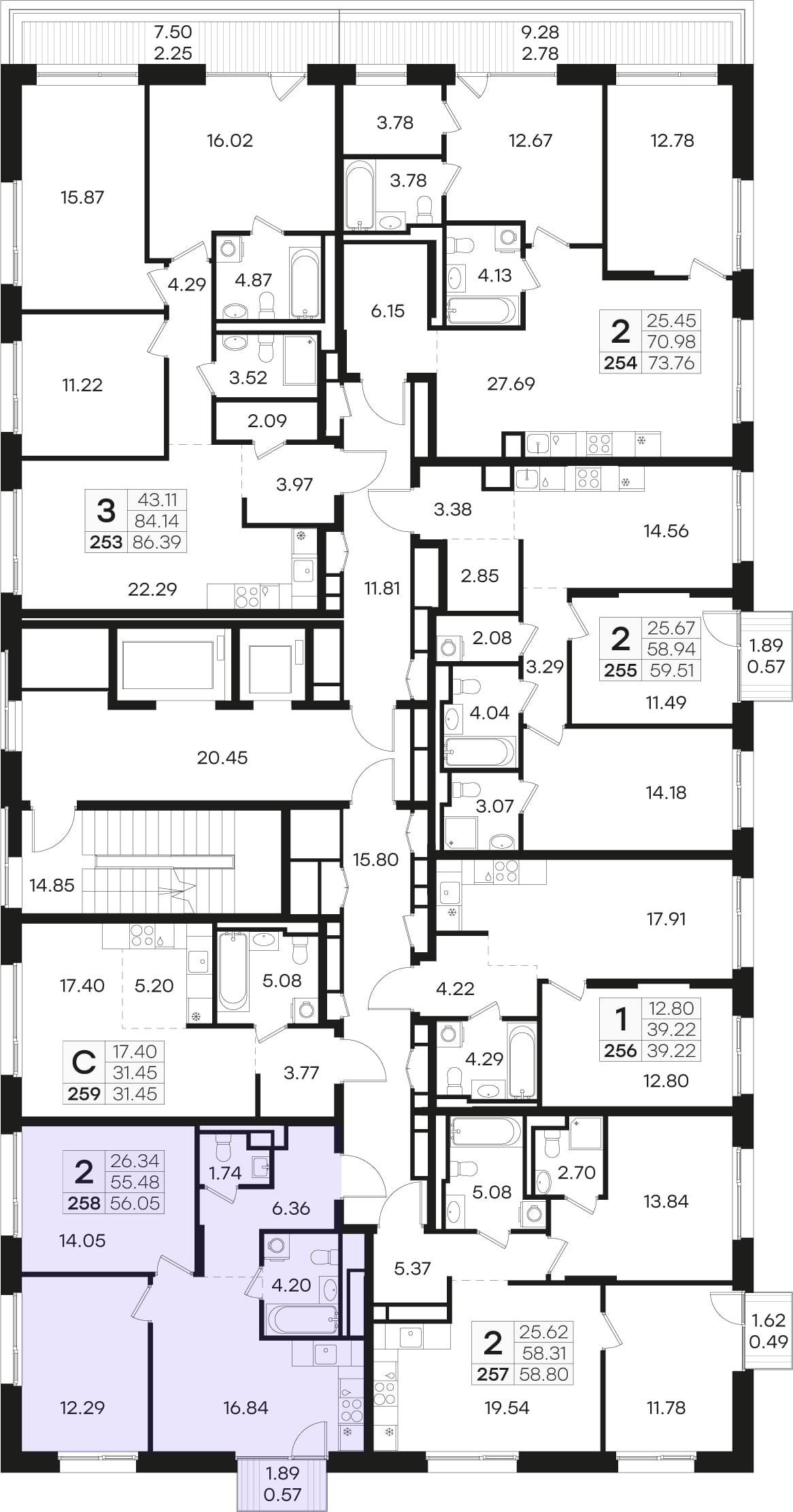 Расположение на этаже