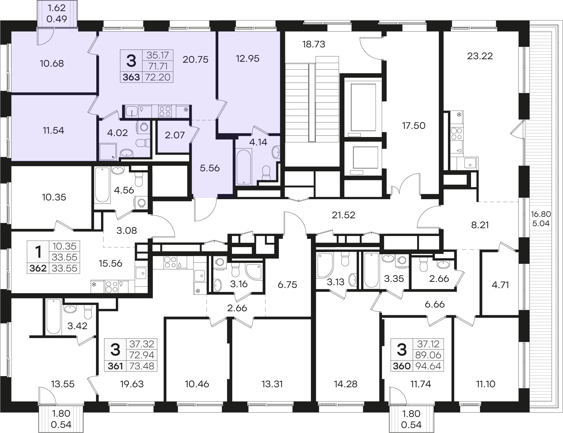 Расположение на этаже