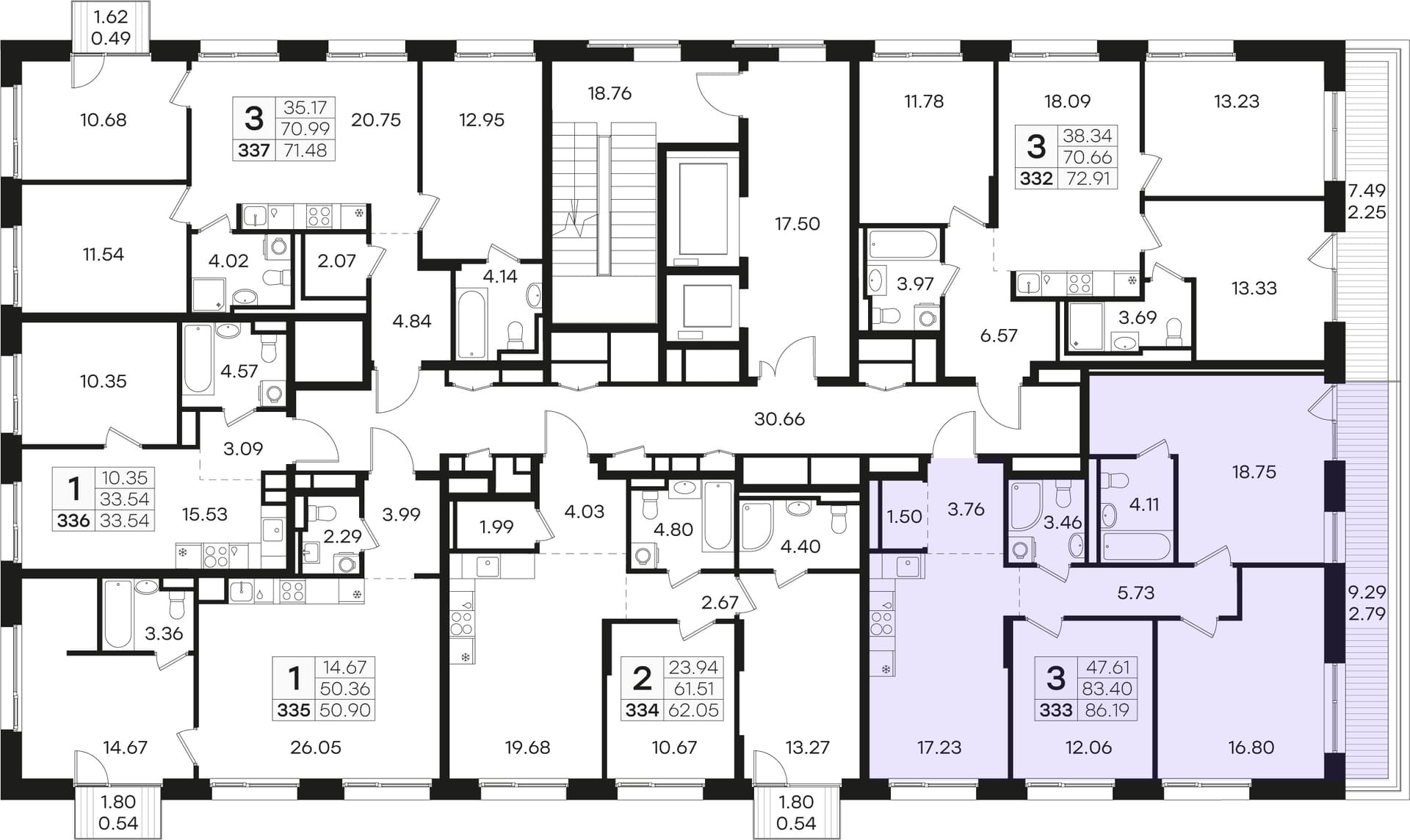 Расположение на этаже