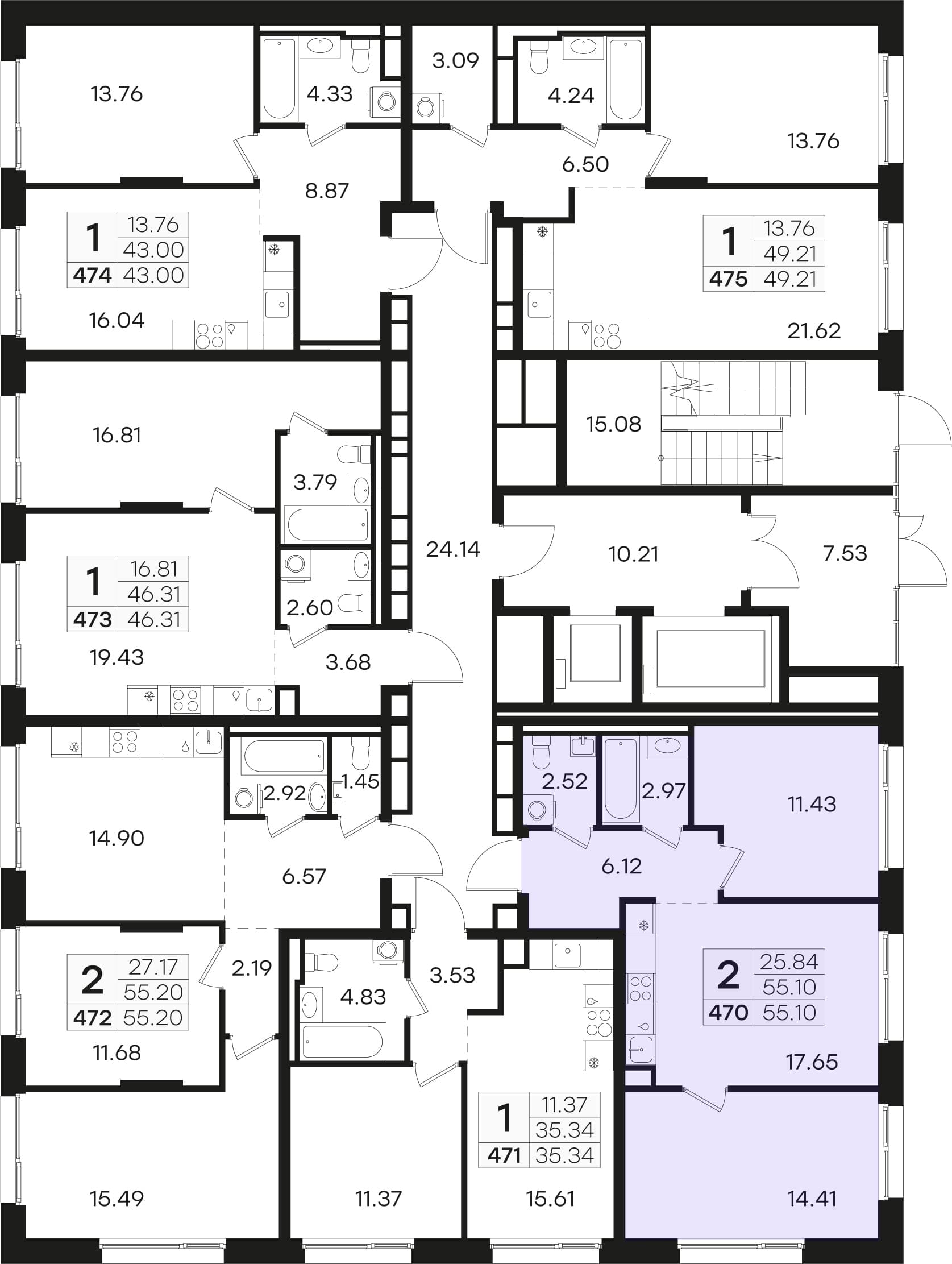 Расположение на этаже