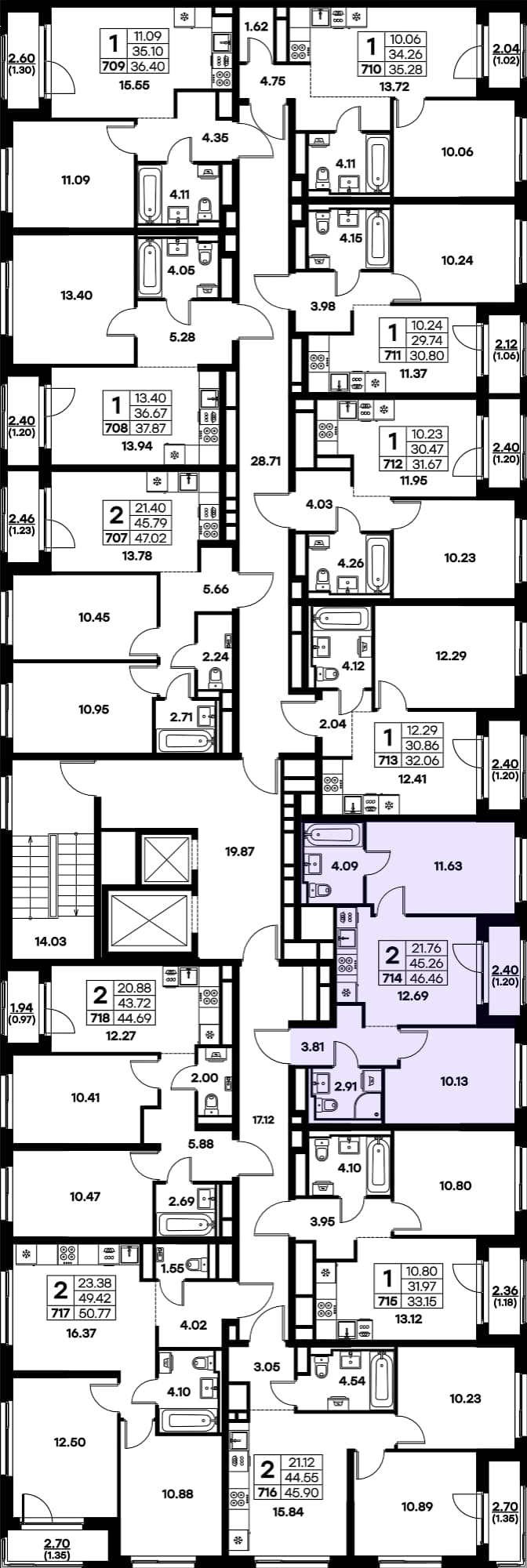 Расположение на этаже