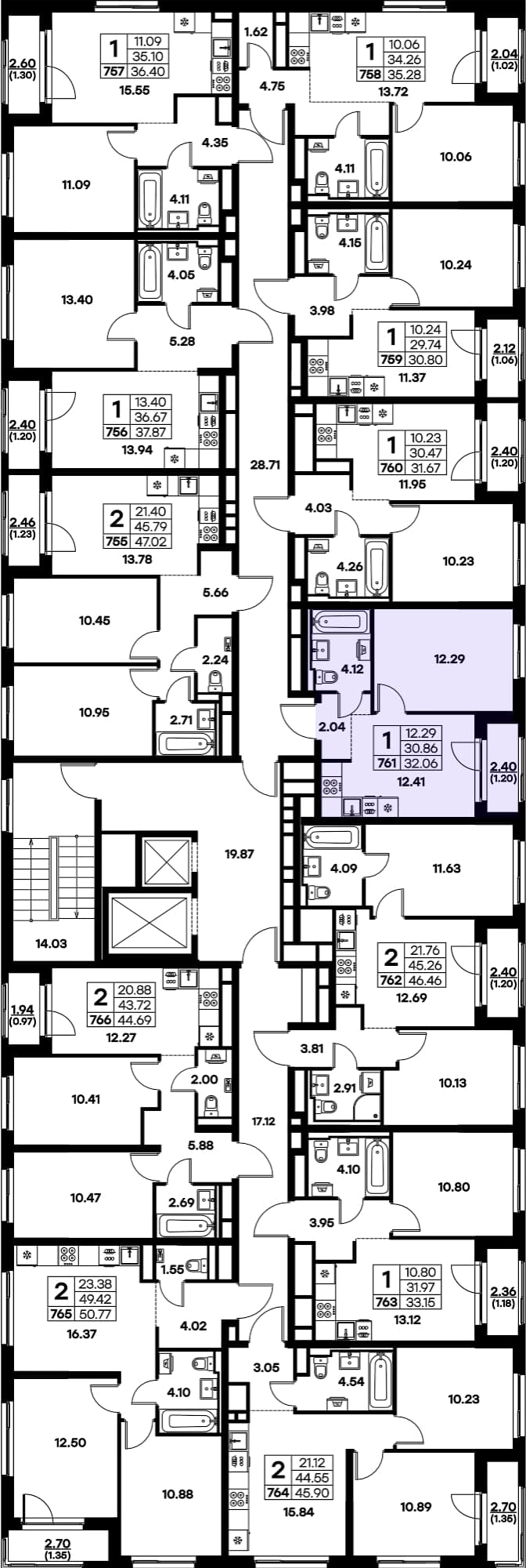 Расположение на этаже