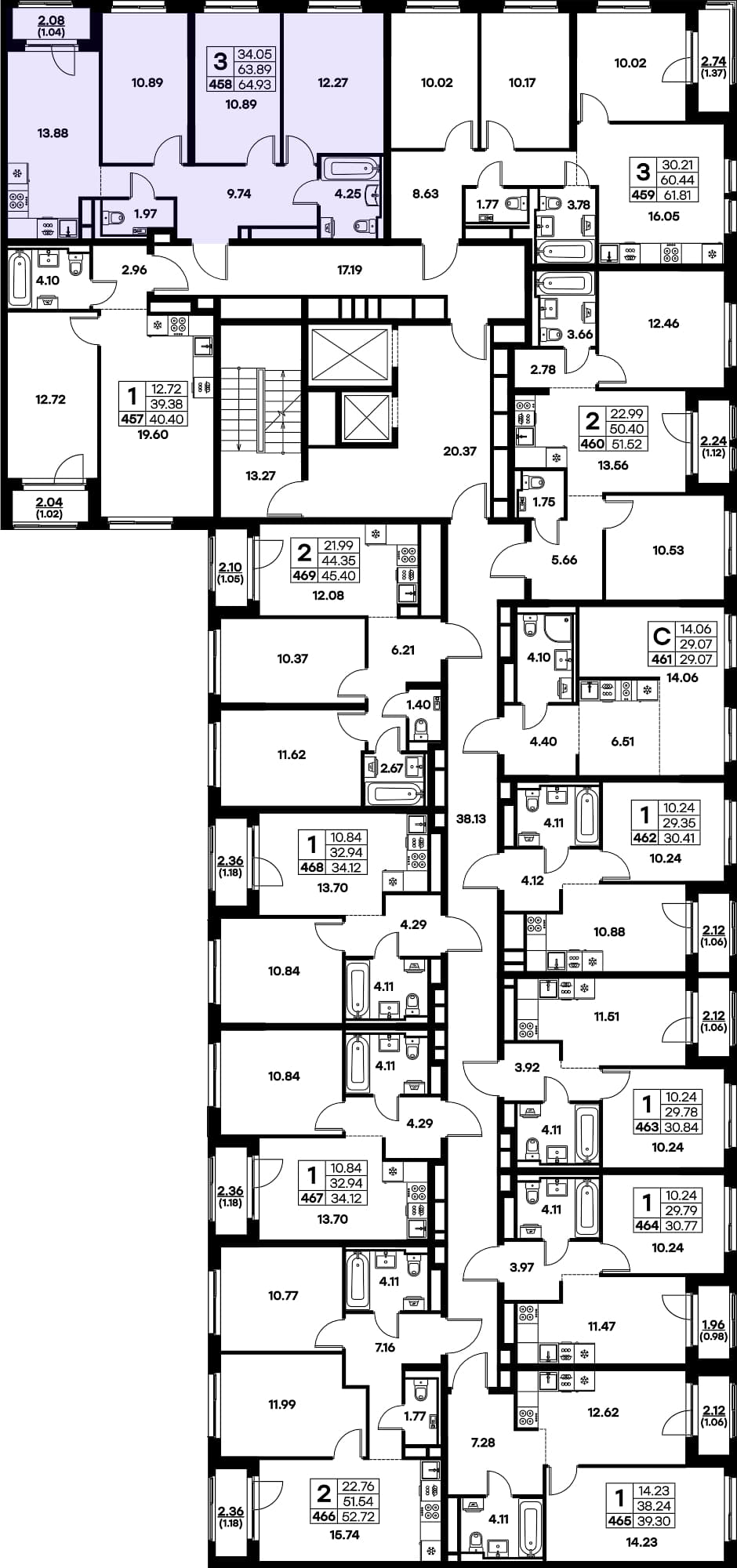 Расположение на этаже