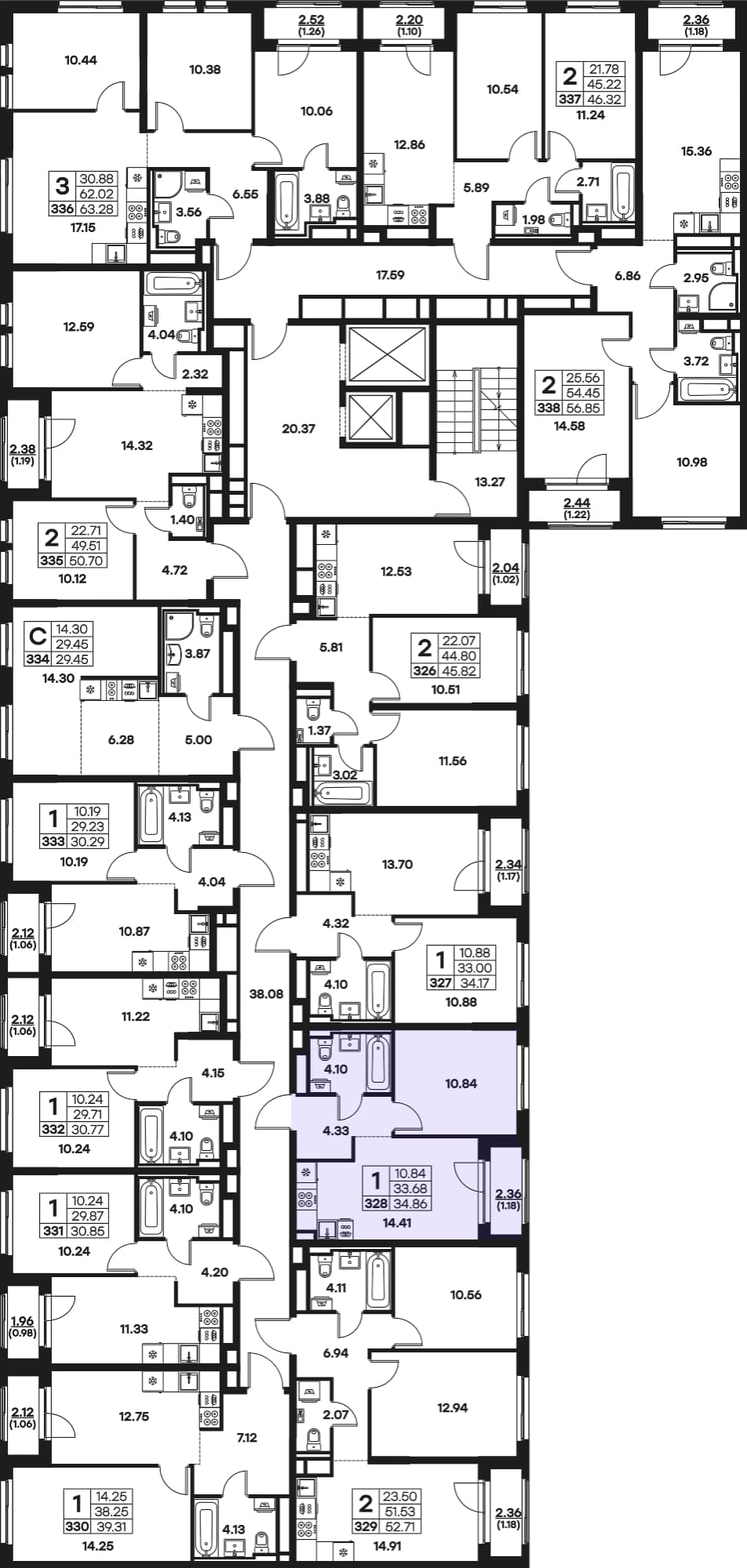 Расположение на этаже