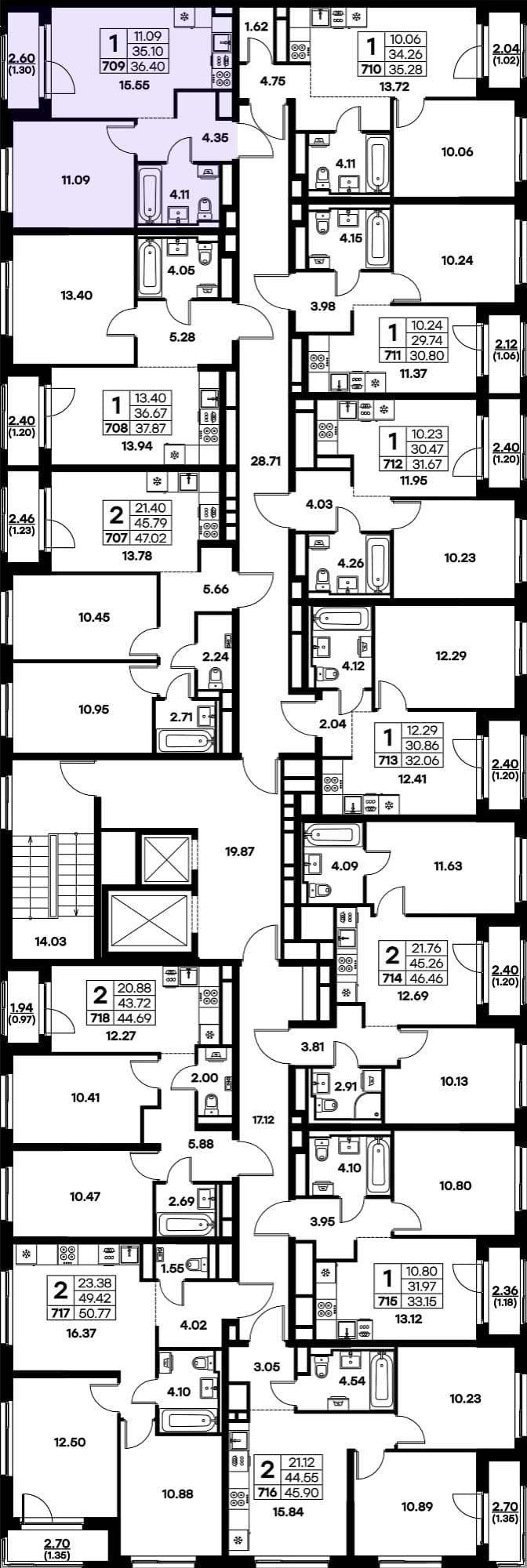 Расположение на этаже