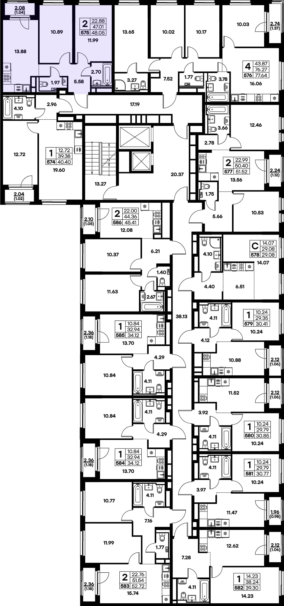 Расположение на этаже