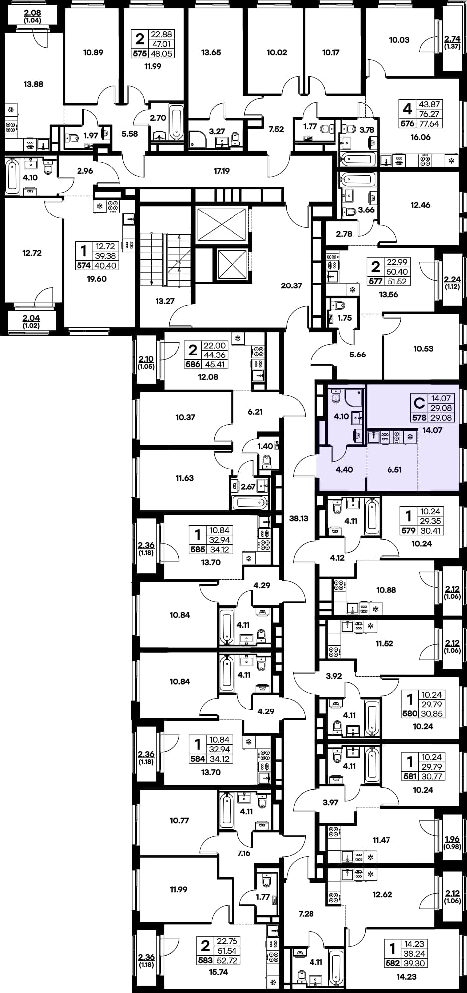 Расположение на этаже