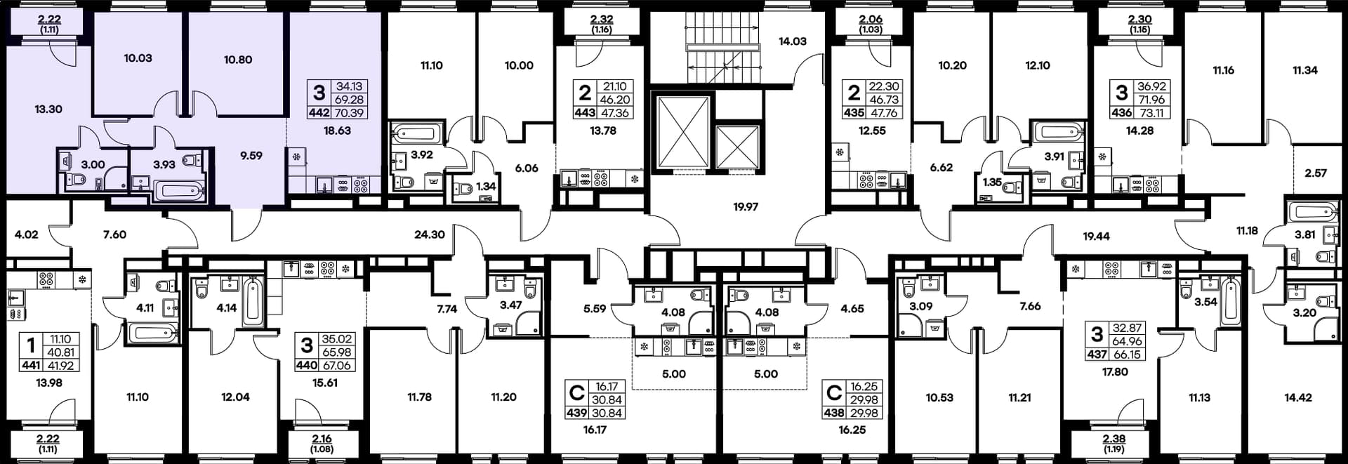 Расположение на этаже