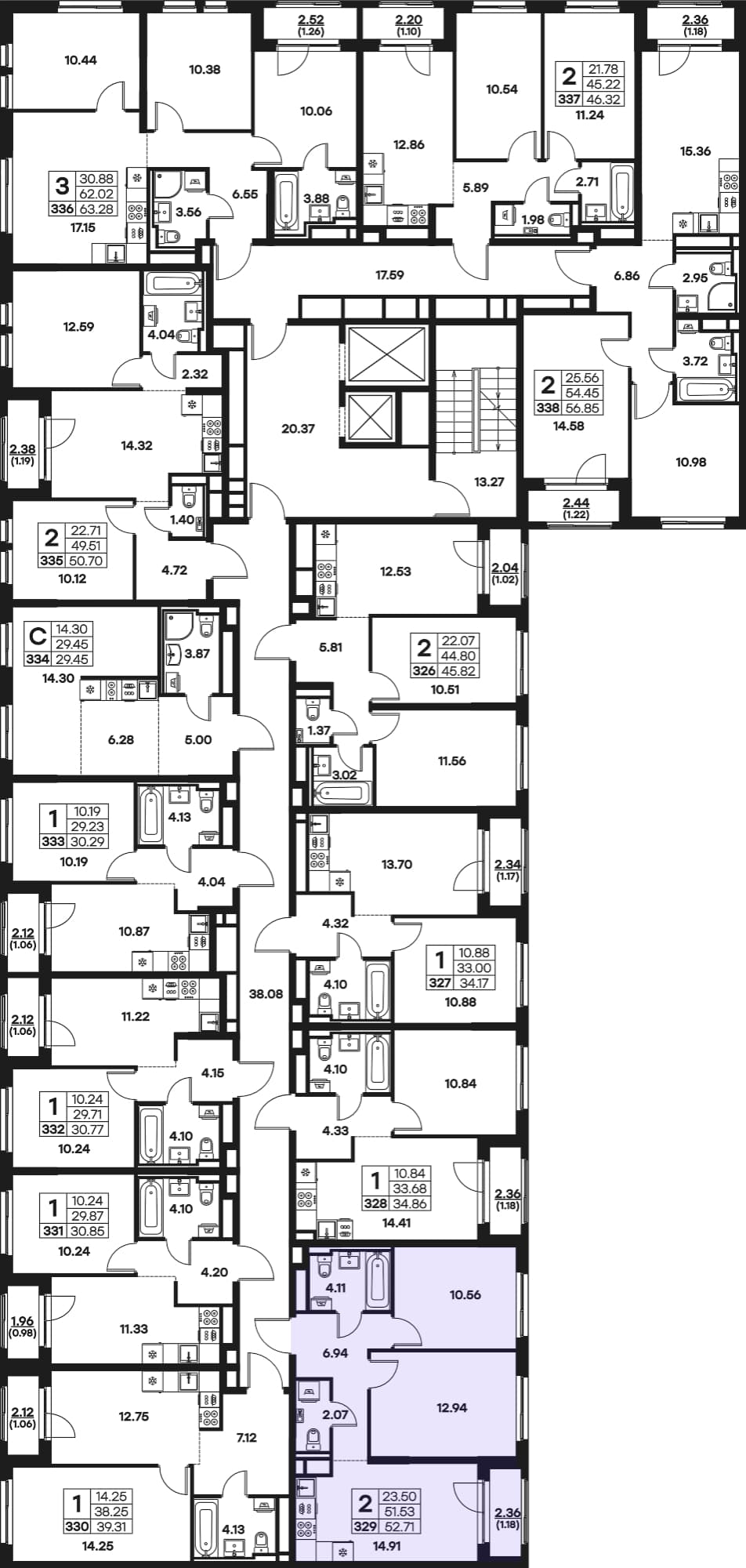 Расположение на этаже