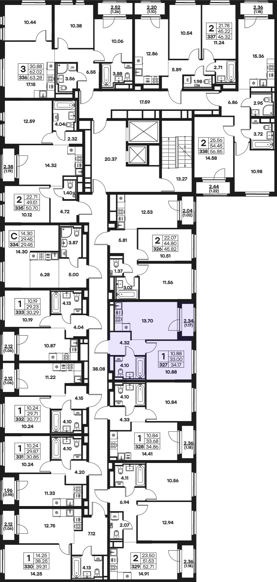 Расположение на этаже