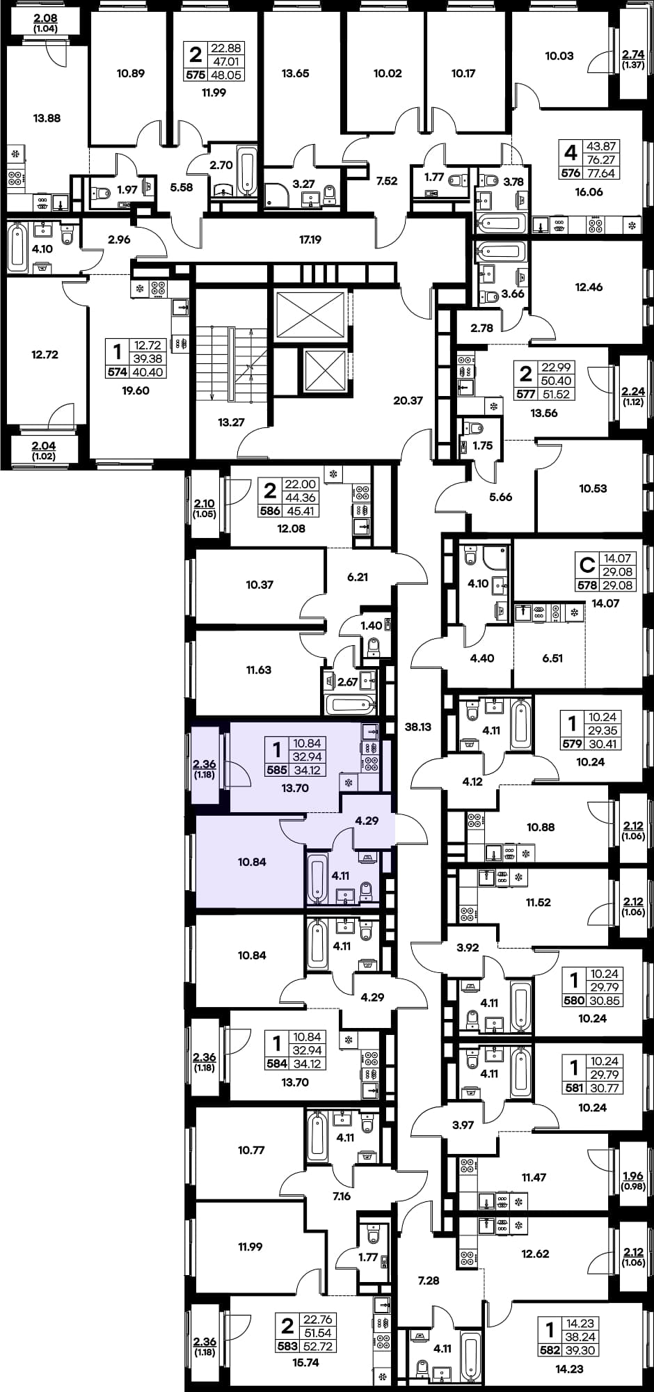 Расположение на этаже