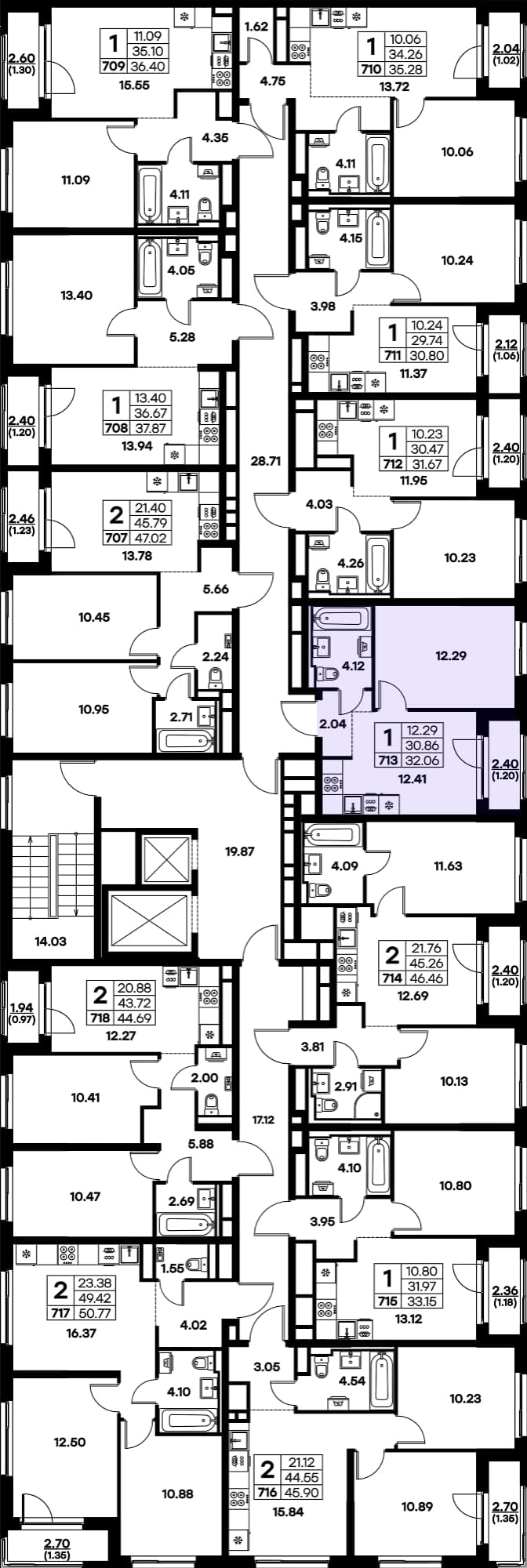 Расположение на этаже