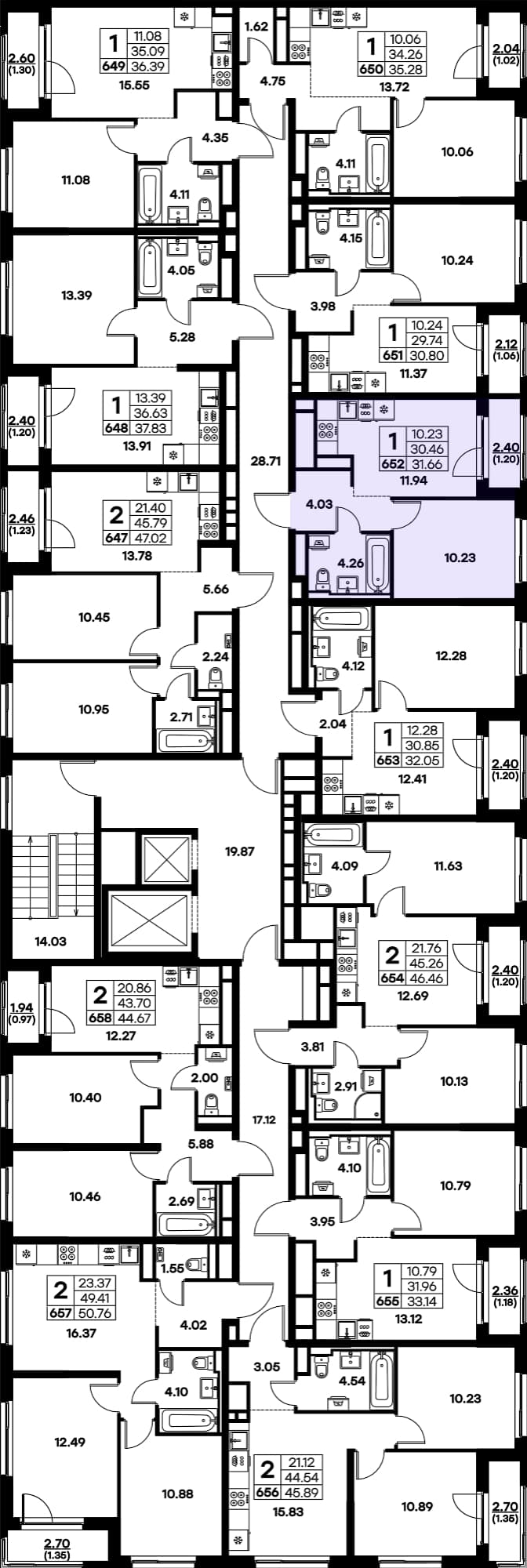 Расположение на этаже