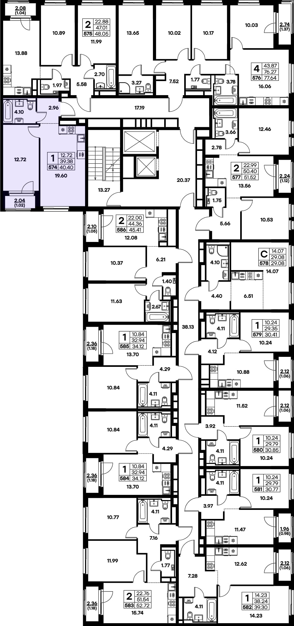 Расположение на этаже