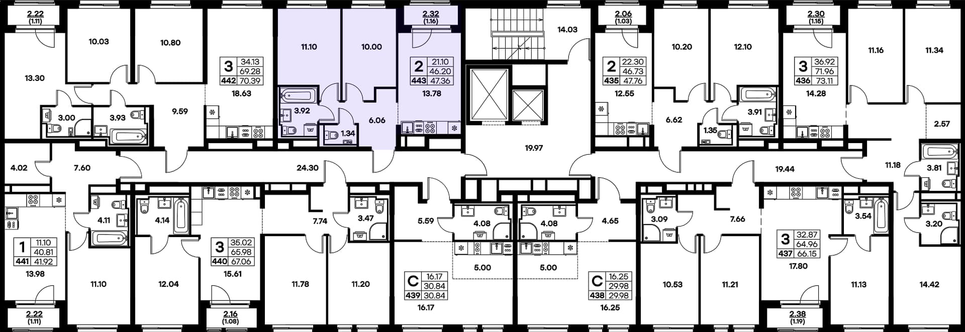 Расположение на этаже