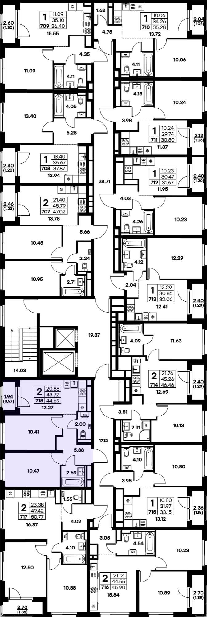 Расположение на этаже