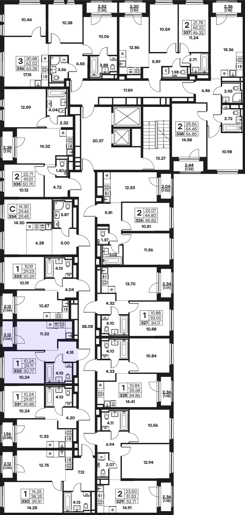 Расположение на этаже