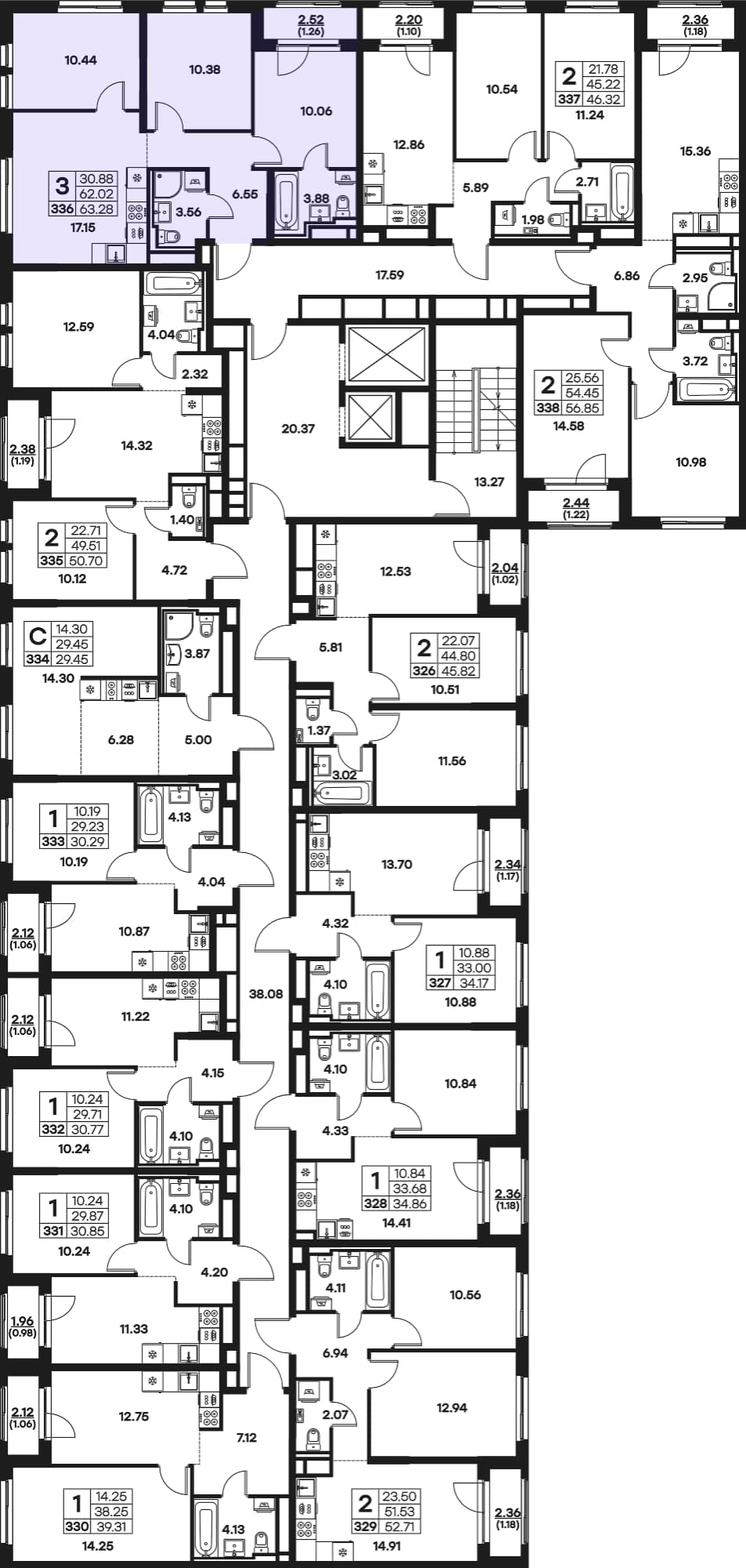 Расположение на этаже