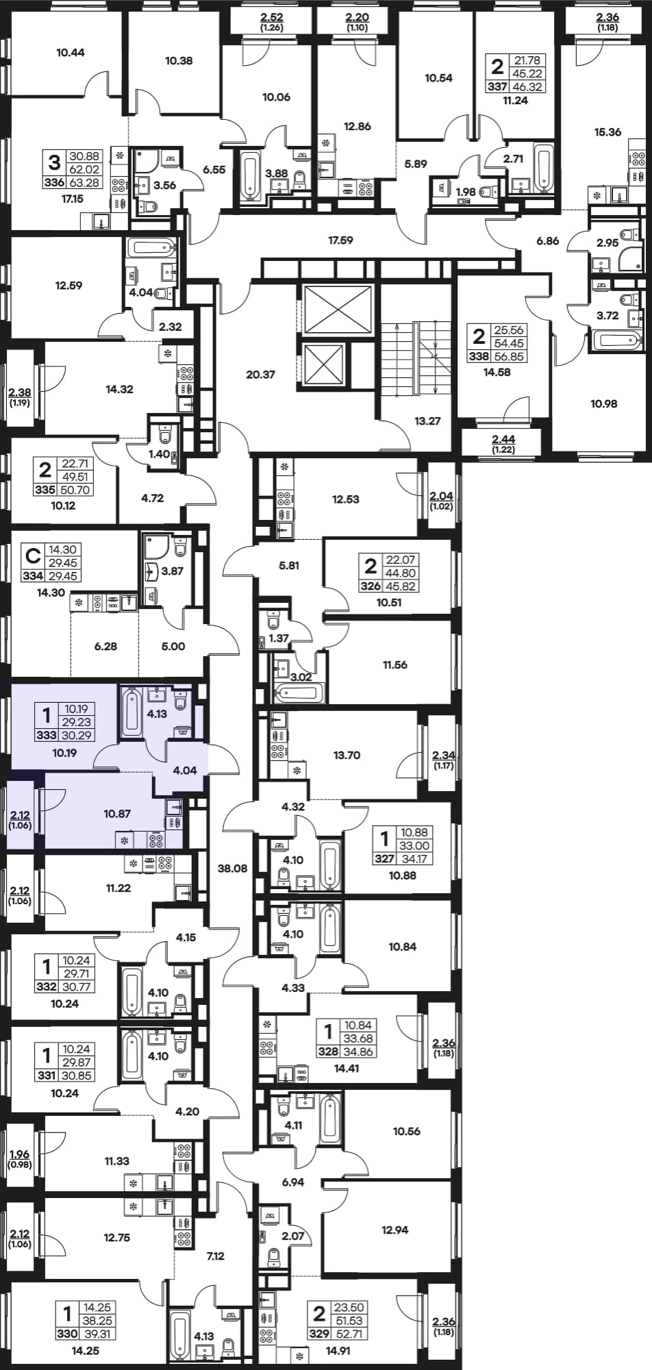 Расположение на этаже