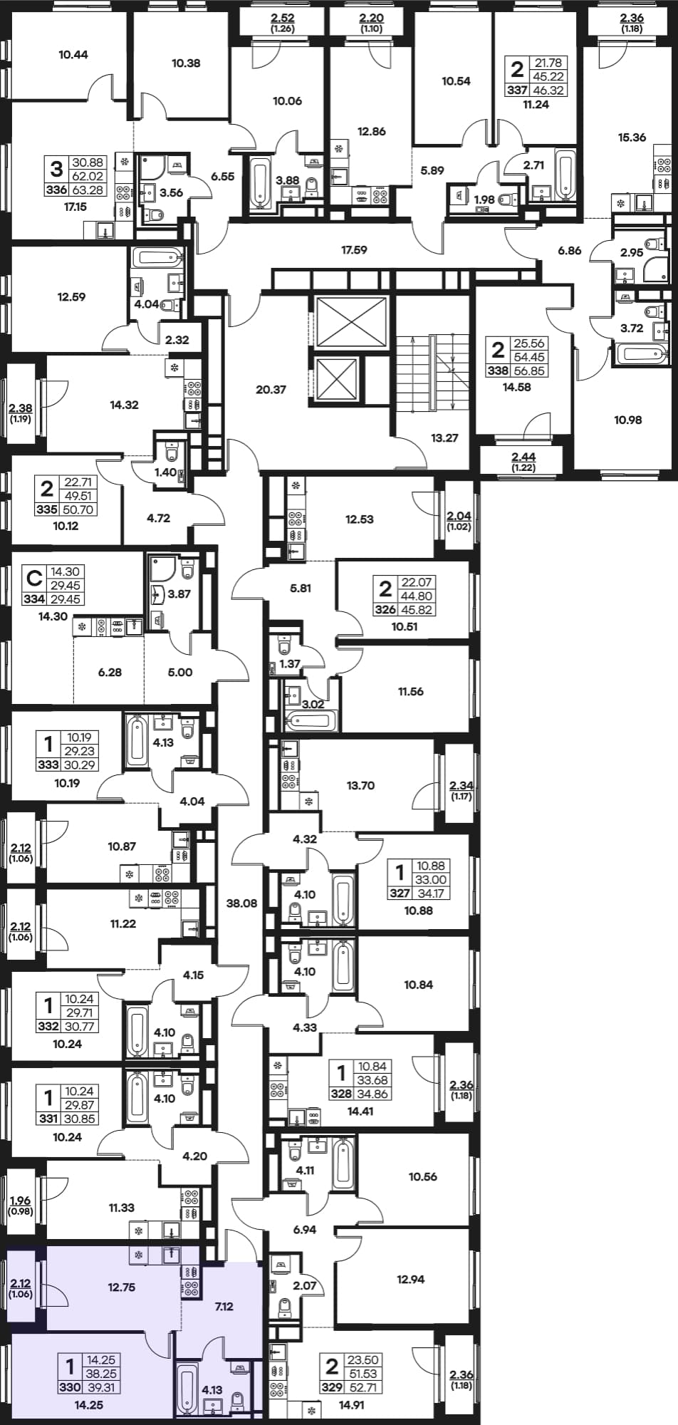 Расположение на этаже