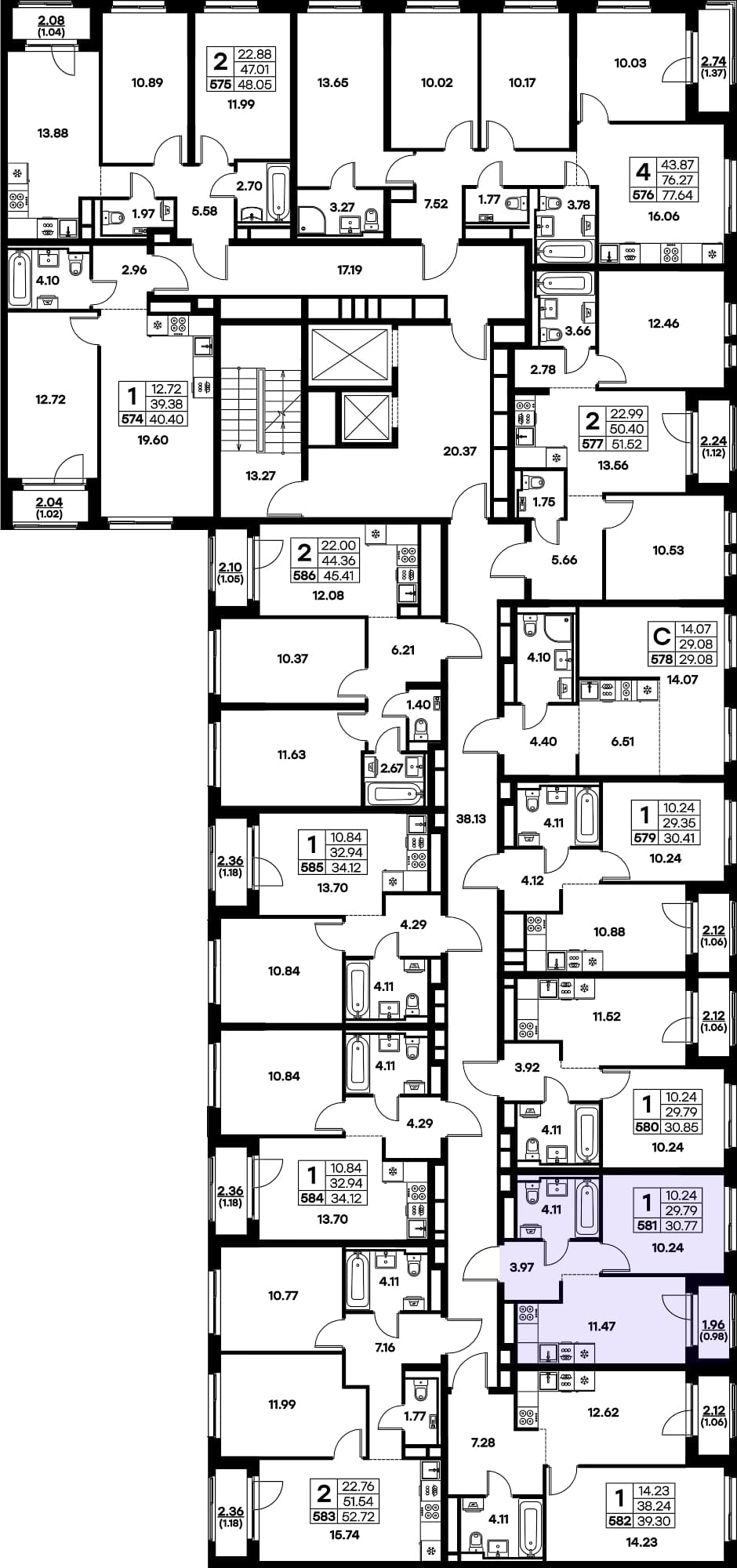 Расположение на этаже