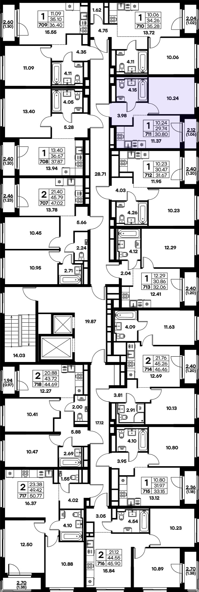 Расположение на этаже