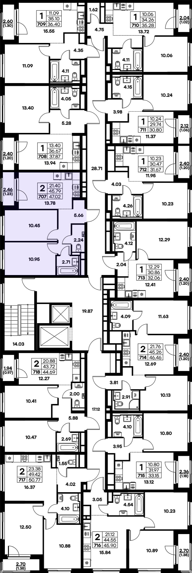 Расположение на этаже