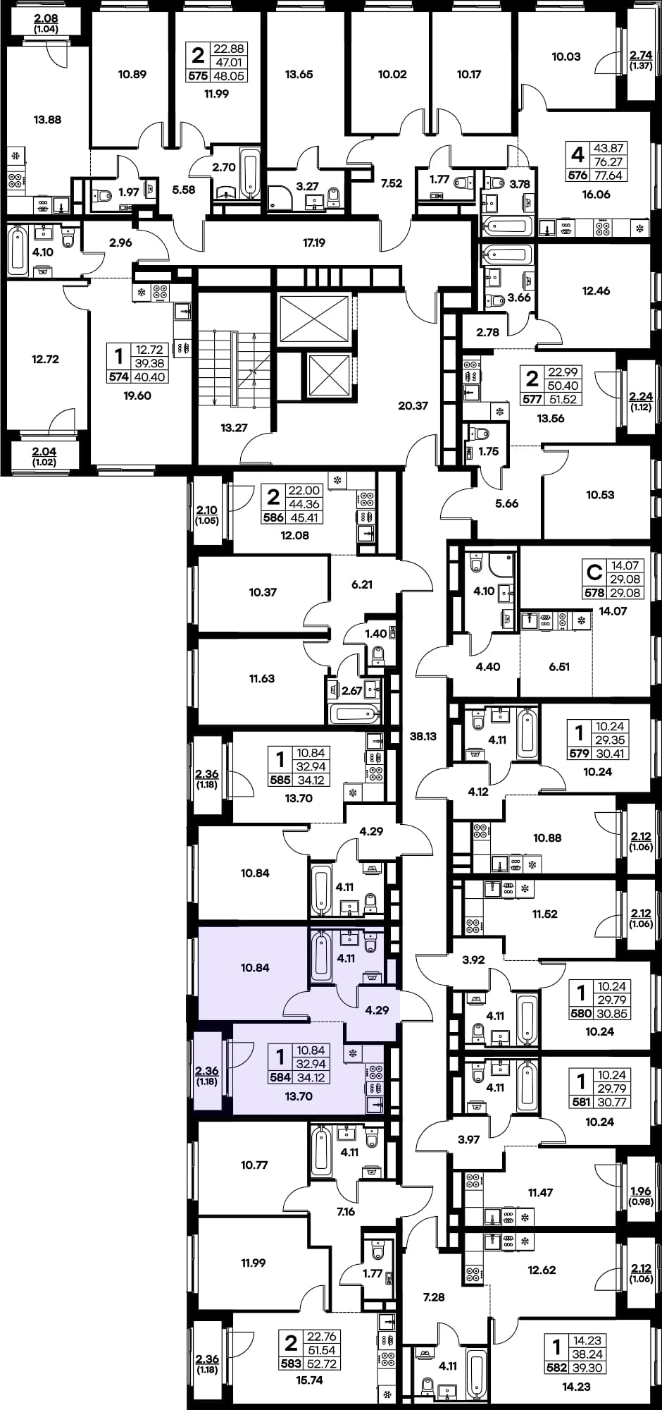 Расположение на этаже