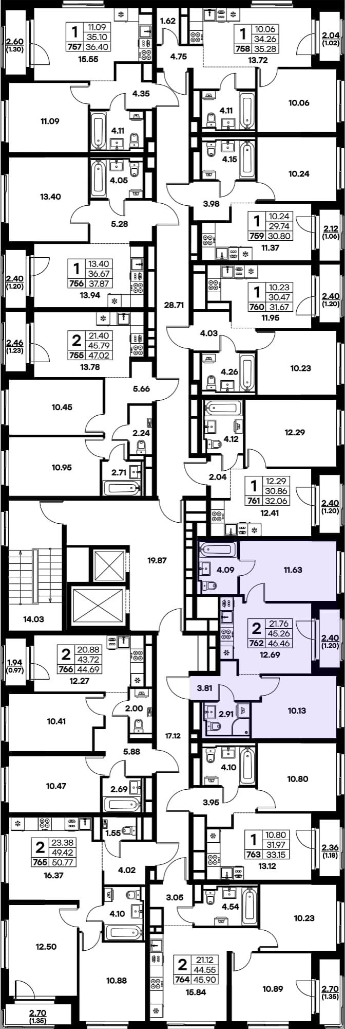 Расположение на этаже