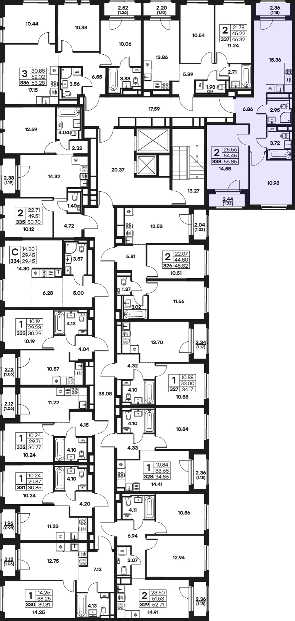 Расположение на этаже