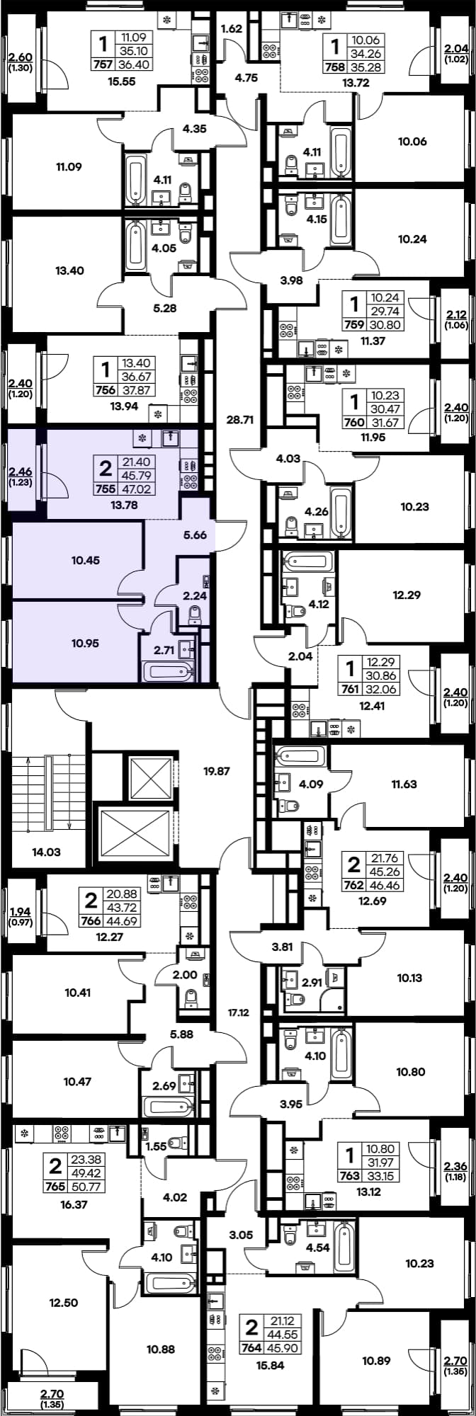 Расположение на этаже