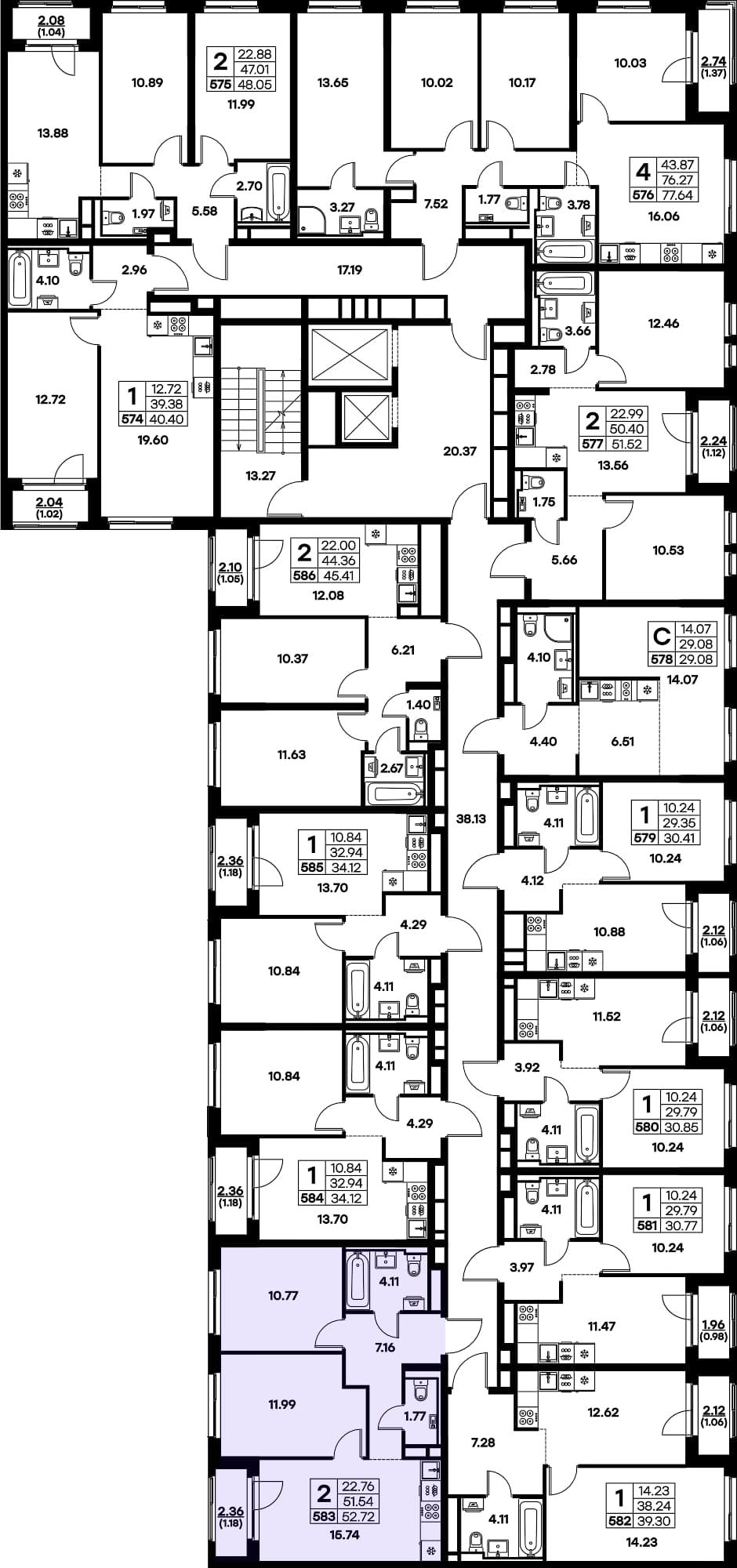 Расположение на этаже