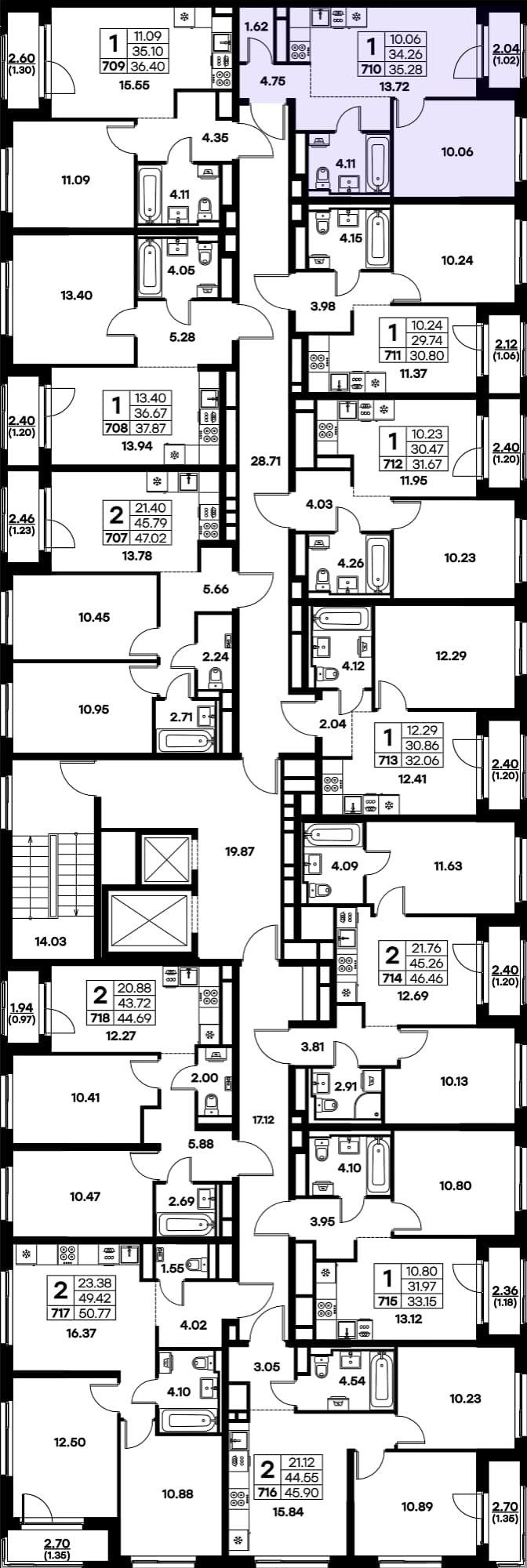 Расположение на этаже