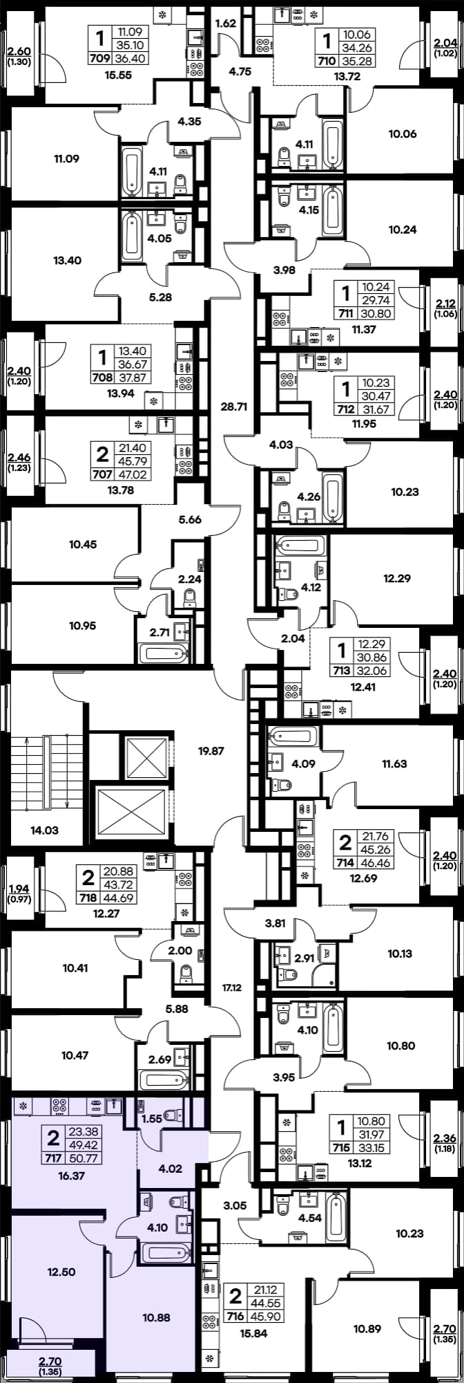 Расположение на этаже