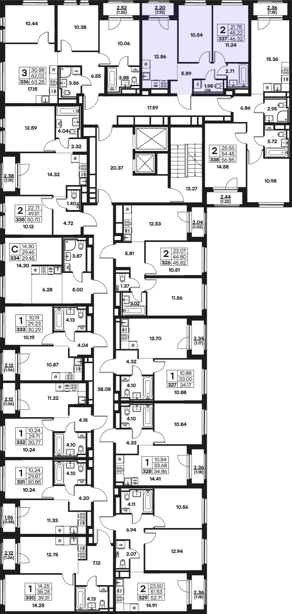 Расположение на этаже