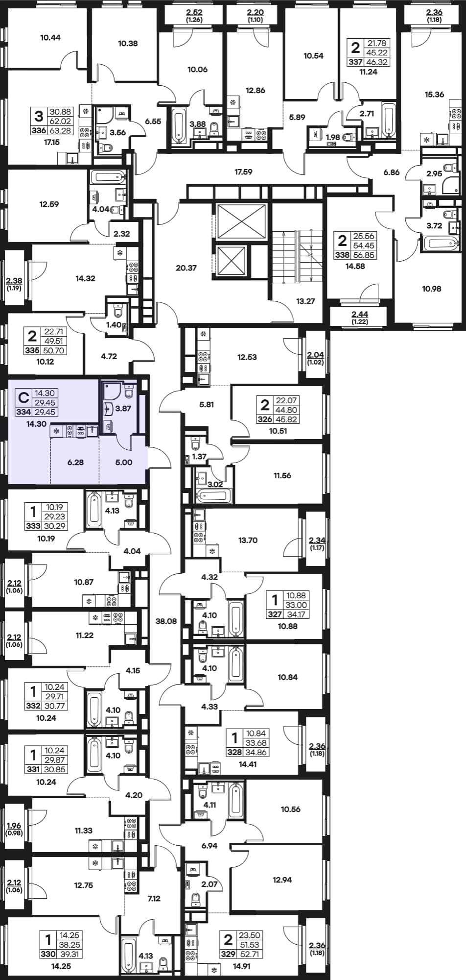 Расположение на этаже