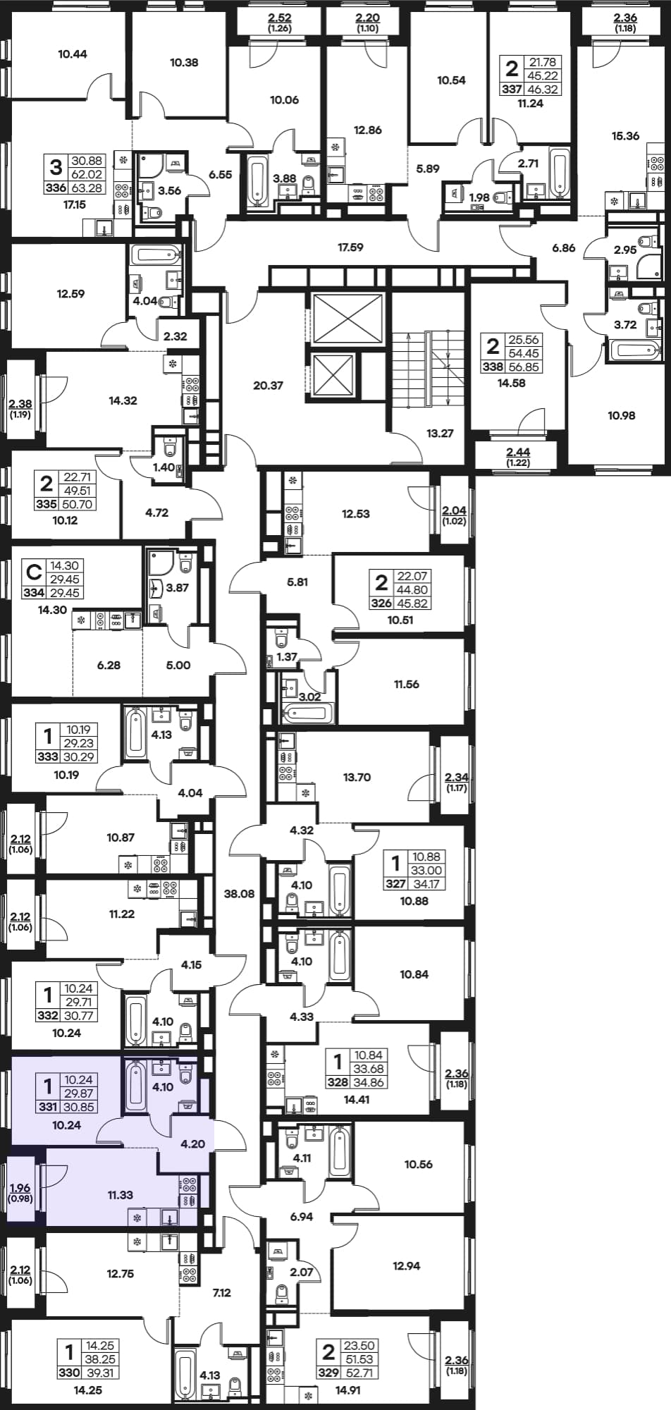 Расположение на этаже