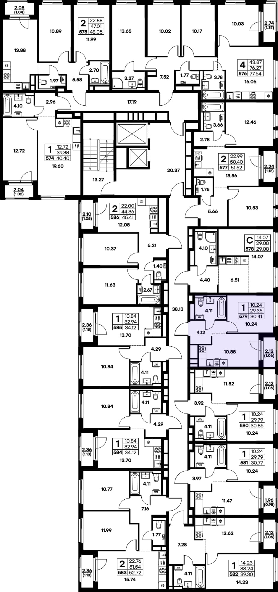 Расположение на этаже