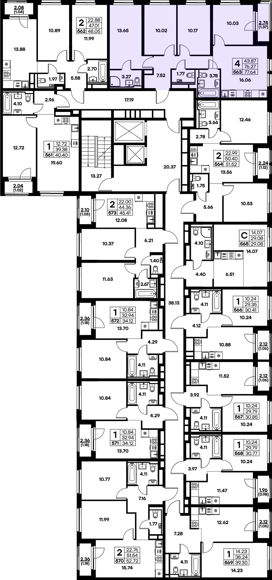 Расположение на этаже