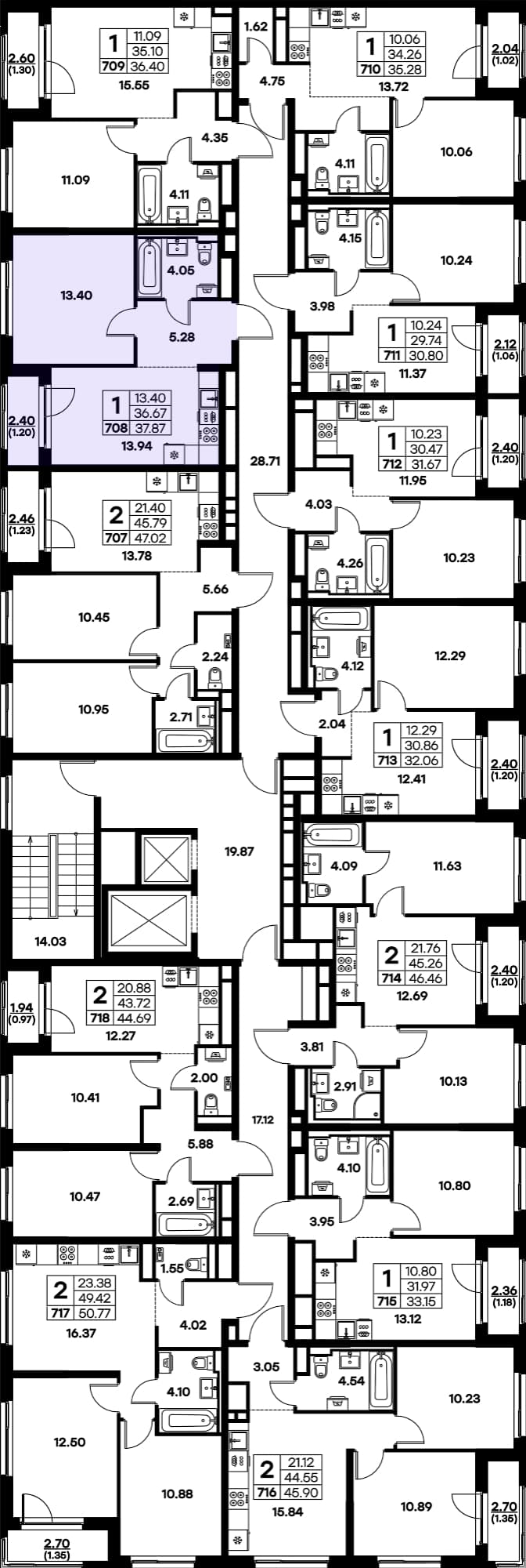 Расположение на этаже