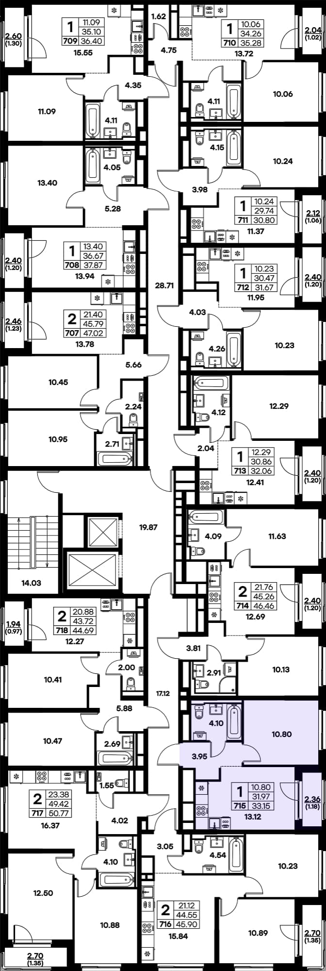 Расположение на этаже